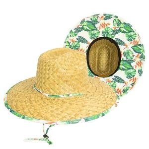 NWT! Goldcoast Kenny Hibiscus Underbrim Straw Beach Gardening Hat - Natural